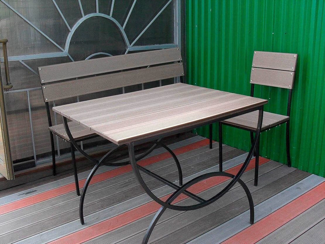 Лавочка, стол и стул из ДПК